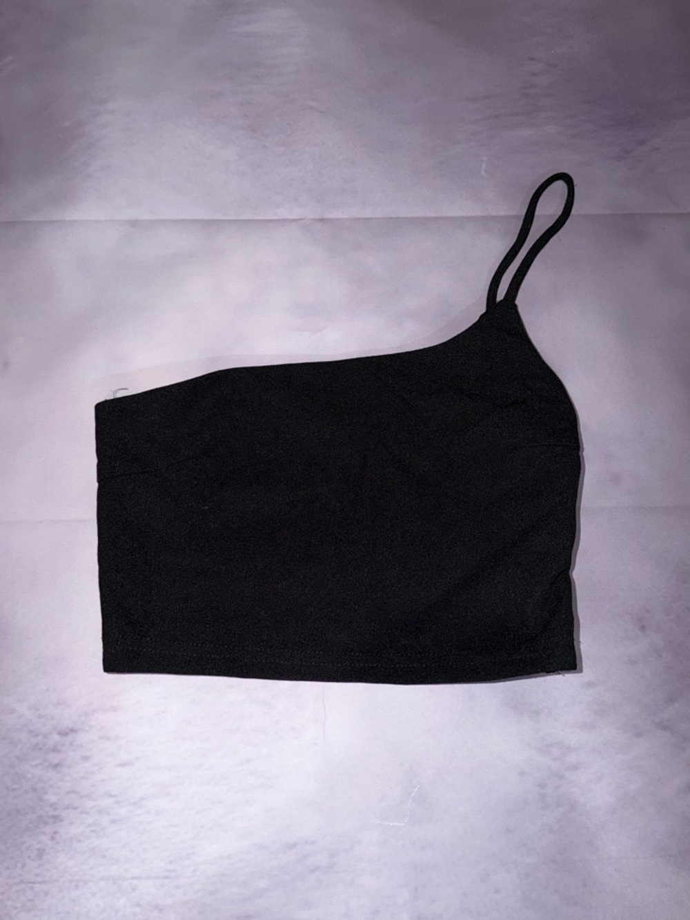 Black One-Shoulder Crop Top